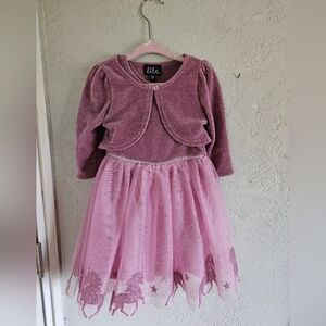 Lilt Pink and Tulle Dress with Unicorn Design